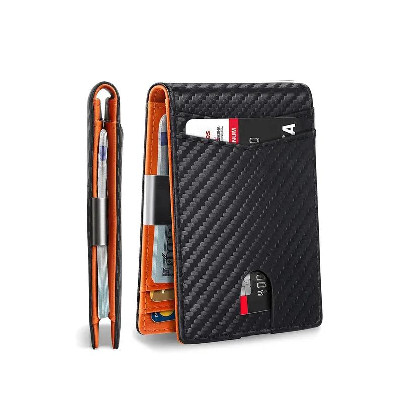 Carbon Fiber Ultra-Thin Men'S Wallet,11 Card Slots Anti-Scan RFID Shielding Design | Leather Business Wallet | Men'S Gift，Ultra-Thin RFID Anti-Theft Wallet，Mens Leather Wallet