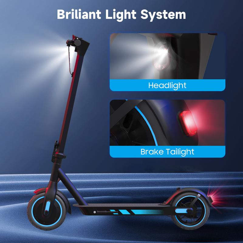 Smart E-Scooter for Adults 500W Motor Battery 25 MPH Max Speed 10Inch Solid Tires 36V 10.5Ah 35/45 Max Range Charge Time 6/7H Foldable E-Scooter with App Control & Disc Braking System for Smart APP Control Folding Neon Electric Guide Kick All-Terrain