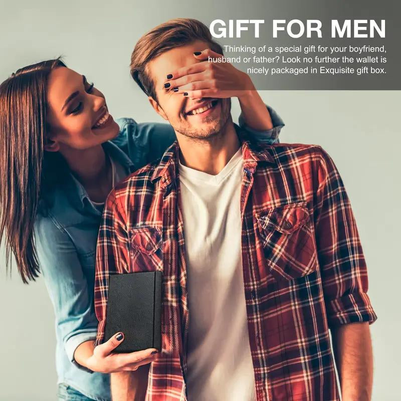 Carbon Fiber Ultra-Thin Men'S Wallet,11 Card Slots Anti-Scan RFID Shielding Design | Leather Business Wallet | Men'S Gift，Ultra-Thin RFID Anti-Theft Wallet，Mens Leather Wallet