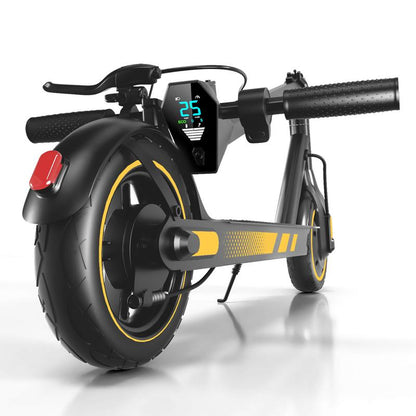 Smart E-Scooter for Adults 500W Motor Battery 25 MPH Max Speed 10Inch Solid Tires 36V 10.5Ah 35/45 Max Range Charge Time 6/7H Foldable E-Scooter with App Control & Disc Braking System for Smart APP Control Folding Neon Electric Guide Kick All-Terrain