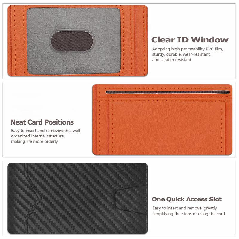 Carbon Fiber Ultra-Thin Men'S Wallet,11 Card Slots Anti-Scan RFID Shielding Design | Leather Business Wallet | Men'S Gift，Ultra-Thin RFID Anti-Theft Wallet，Mens Leather Wallet