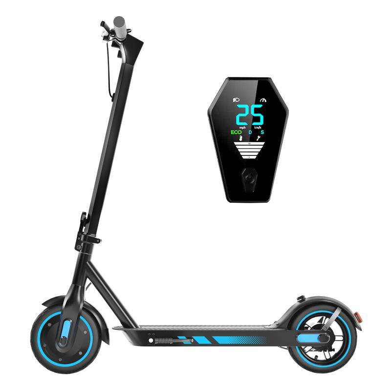 Smart E-Scooter for Adults 500W Motor Battery 25 MPH Max Speed 10Inch Solid Tires 36V 10.5Ah 35/45 Max Range Charge Time 6/7H Foldable E-Scooter with App Control & Disc Braking System for Smart APP Control Folding Neon Electric Guide Kick All-Terrain