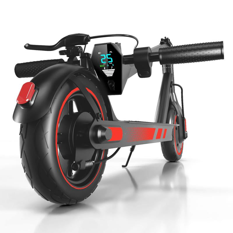 Smart E-Scooter for Adults 500W Motor Battery 25 MPH Max Speed 10Inch Solid Tires 36V 10.5Ah 35/45 Max Range Charge Time 6/7H Foldable E-Scooter with App Control & Disc Braking System for Smart APP Control Folding Neon Electric Guide Kick All-Terrain