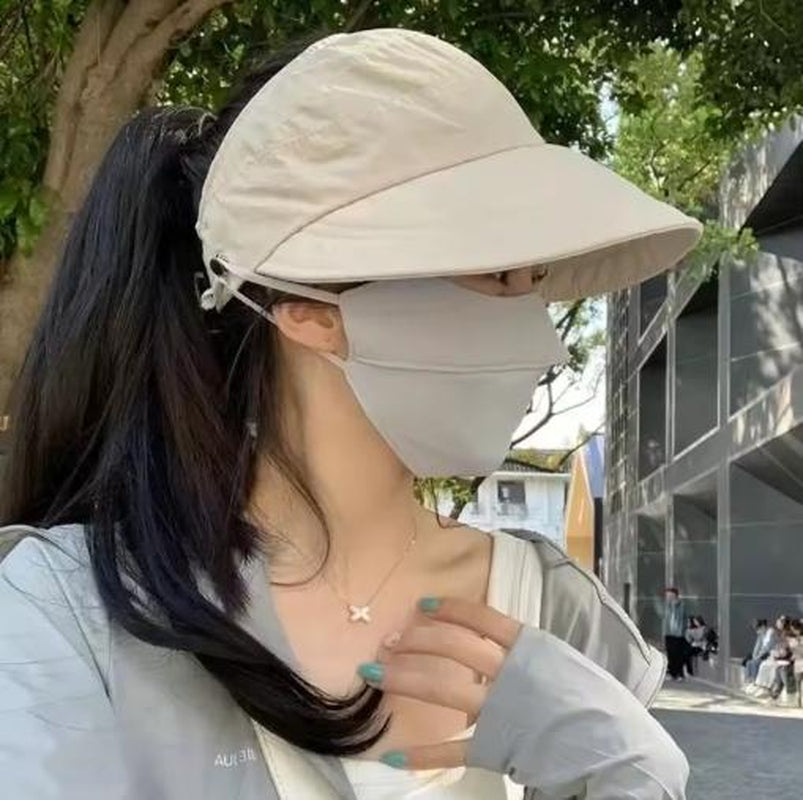 Wide Brim Adjustable Women's Sun Hat - Foldable Outdoor Beach Bucket Hat with UV Protection and Ponytail Design