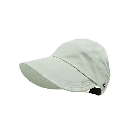 Wide Brim Adjustable Women's Sun Hat - Foldable Outdoor Beach Bucket Hat with UV Protection and Ponytail Design